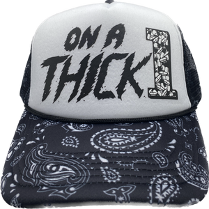 “ON A THICK 1” Black Bandana Trucker 1 of 1