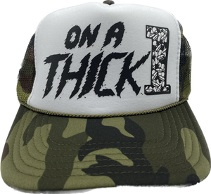 “ON A THICK 1” 1 of 1 WHITE/CAMO TRUCKER