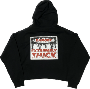 “EXTREMELY THICK” Box Logo Cropped Hoodie