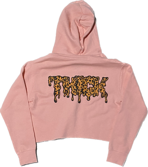 “Cheetah” Pink Cropped Hoodie