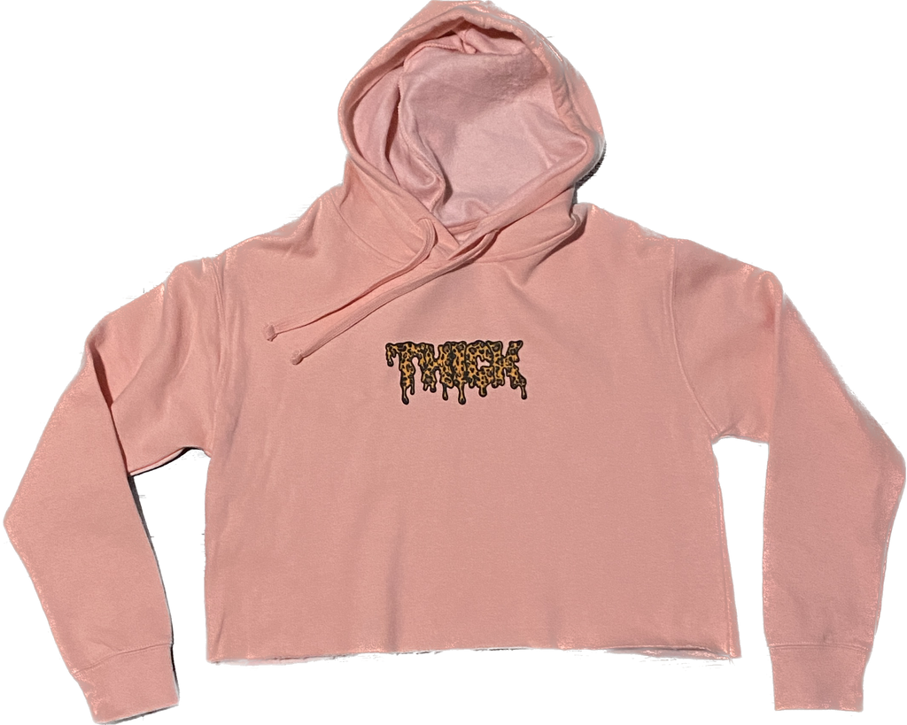 “Cheetah” Pink Cropped Hoodie