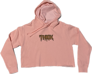 “Cheetah” Pink Cropped Hoodie