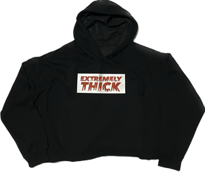 “EXTREMELY THICK” Box Logo Cropped Hoodie